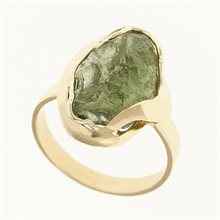 Anello d'oro con moldavite 093