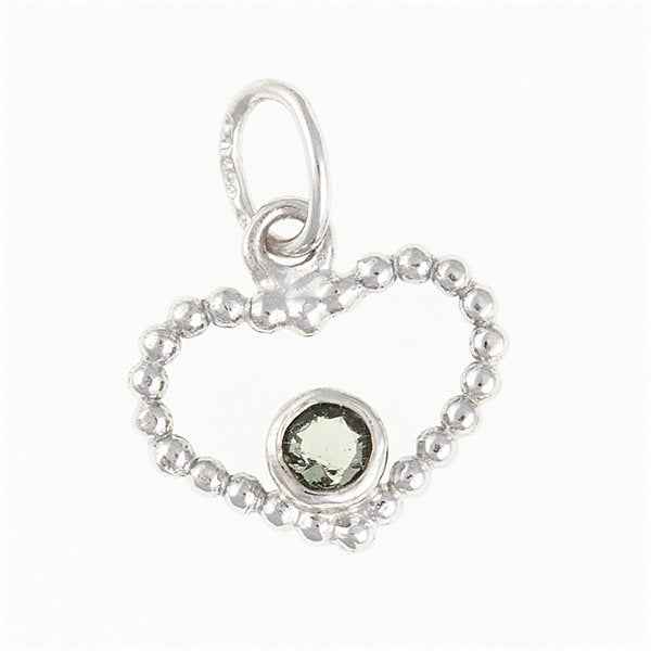 Ciondolo dorato con moldavite – heart 100