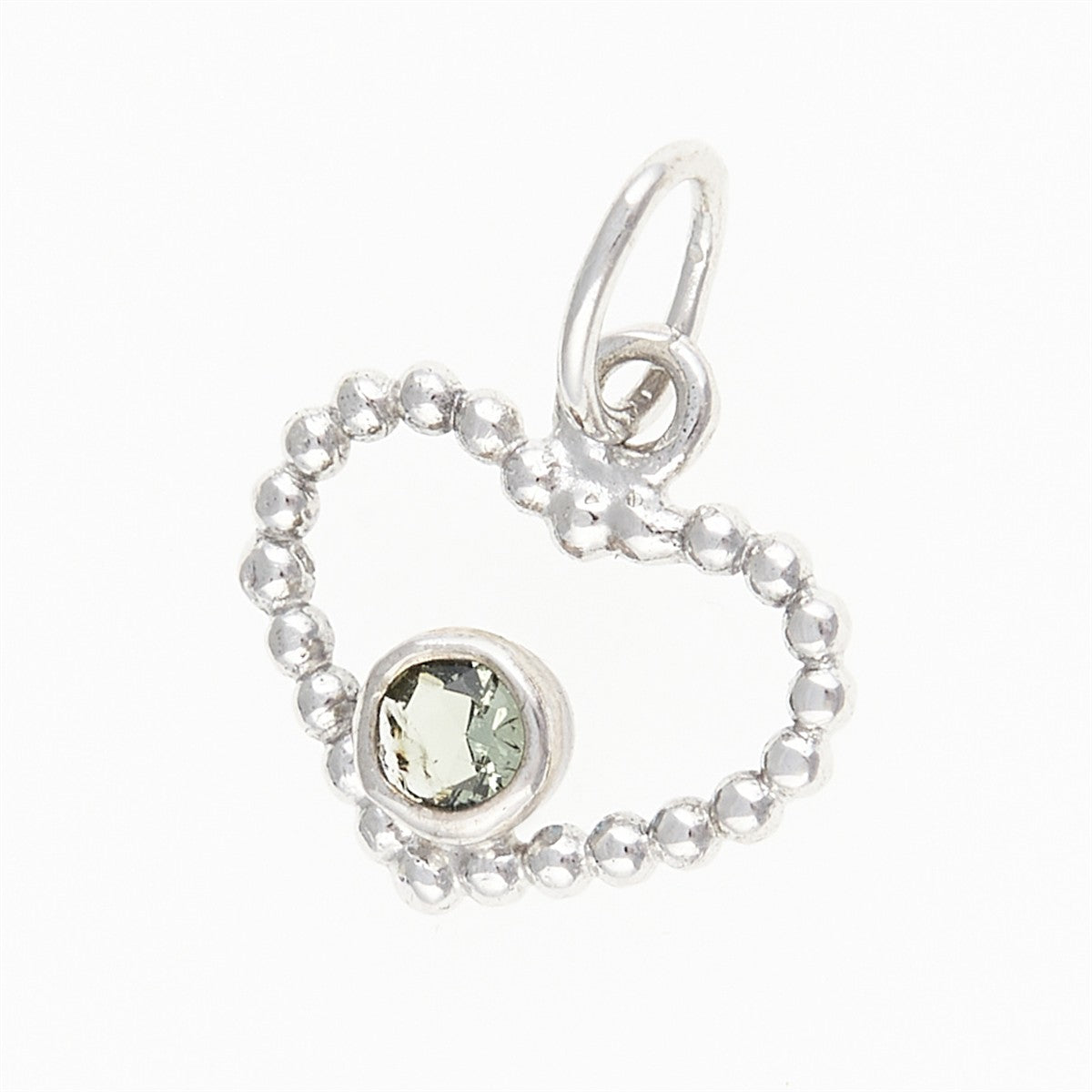Golden pendant with moldavite – heart 100