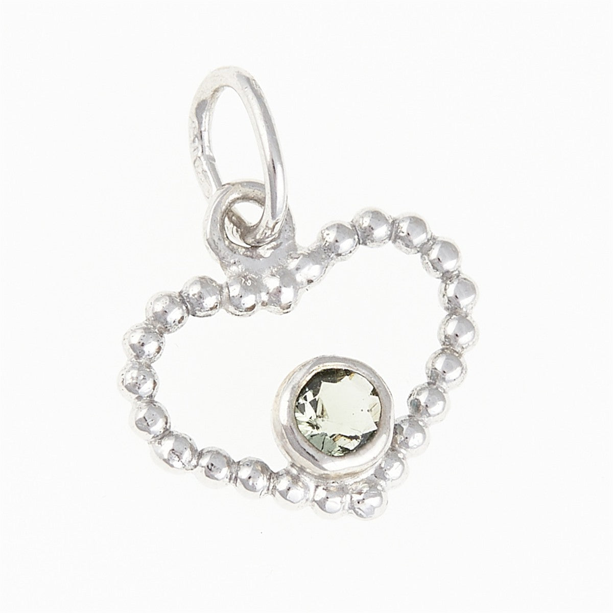 Golden pendant with moldavite – heart 100