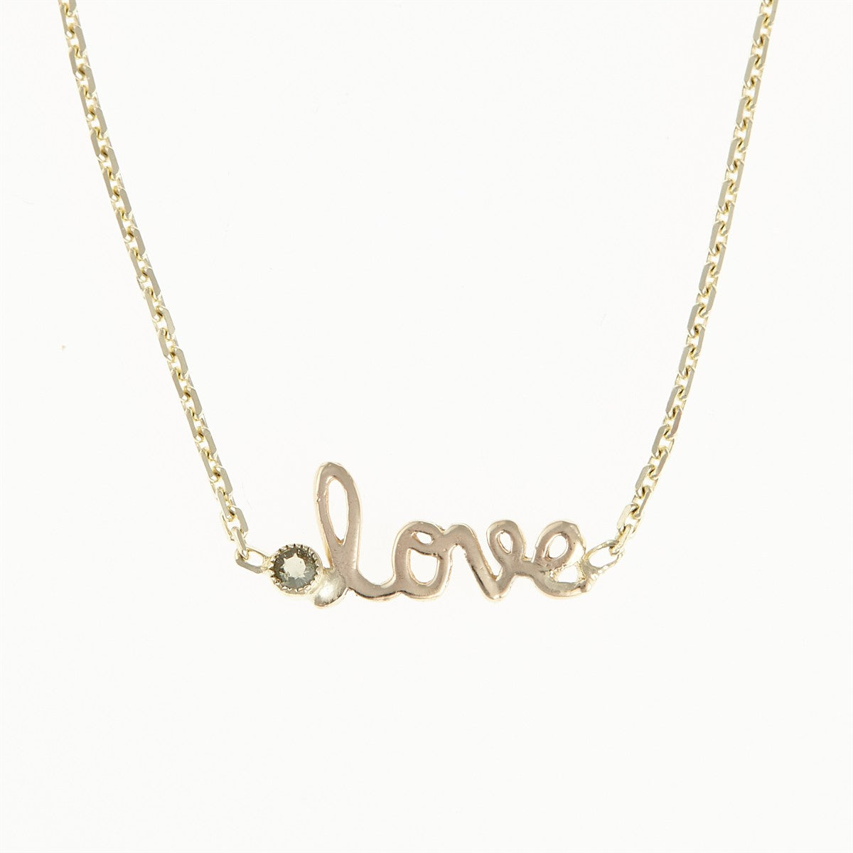 Gold necklace with moldavite - Love - PR104