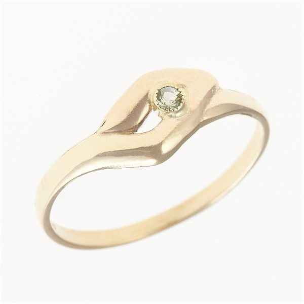 Golden ring with moldavite PR105