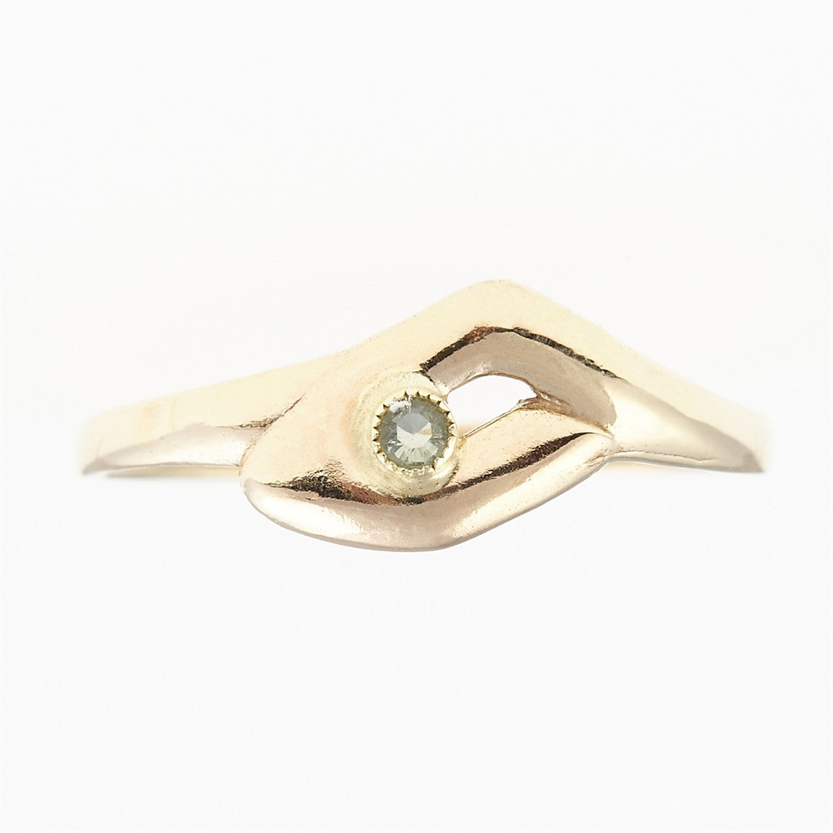 Golden ring with moldavite PR105