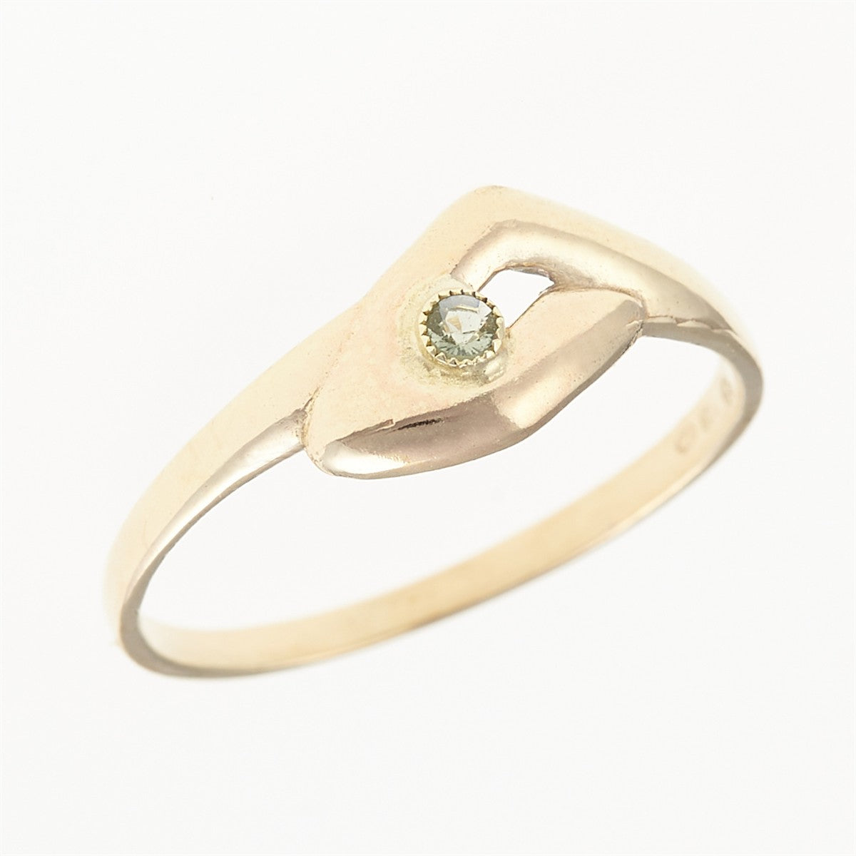 Golden ring with moldavite PR105