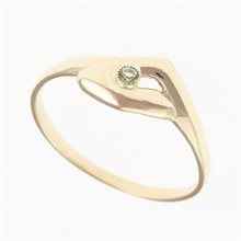 Golden ring with moldavite PR105