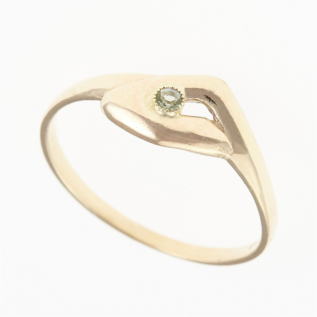 Golden ring with moldavite PR105