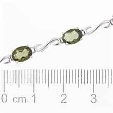 Silver bracelet with moldavites BR01