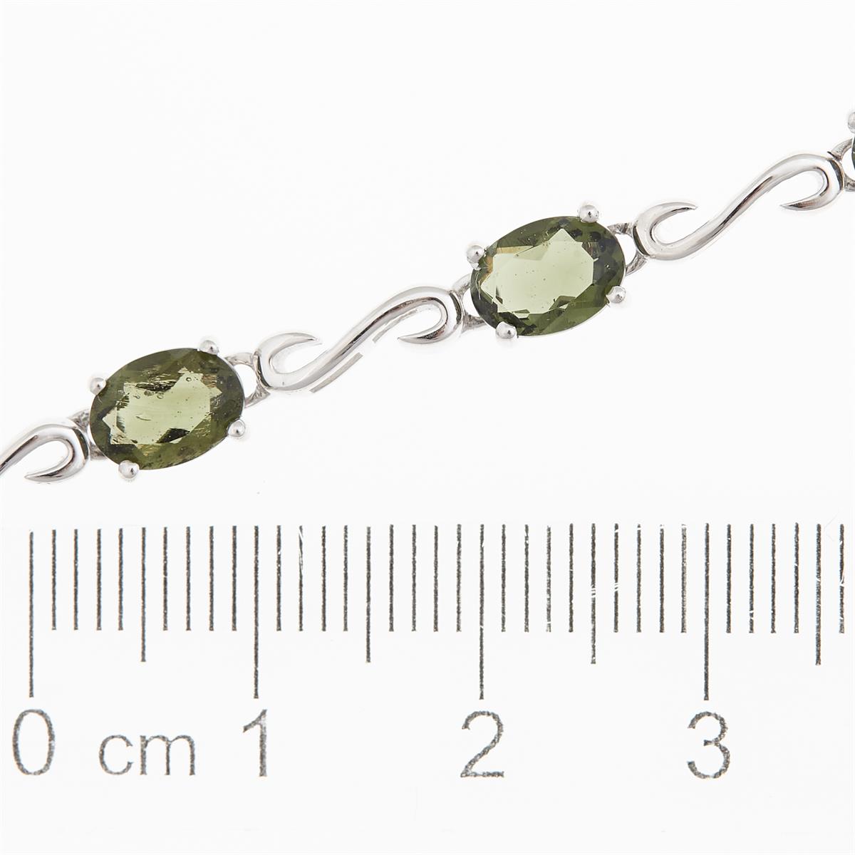 Silver bracelet with moldavites BR01