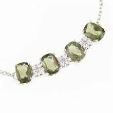 Silver bracelet with moldavites and zircons BR02