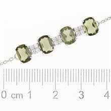 Silver bracelet with moldavites and zircons BR02