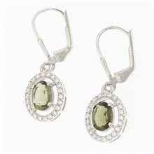 Orecchini in argento con moldaviti e zirconi ER01
