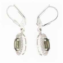 Orecchini in argento con moldaviti e zirconi ER01