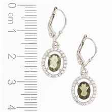 Orecchini in argento con moldaviti e zirconi ER01