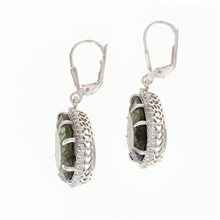 Orecchini in argento con moldaviti e zirconi ER015