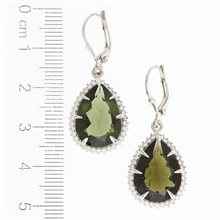 Orecchini in argento con moldaviti e zirconi ER015
