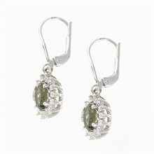Orecchini in argento con moldaviti e zirconi ER02