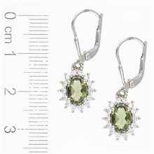 Orecchini in argento con moldaviti e zirconi ER02