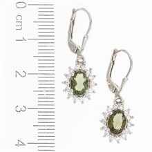 Orecchini in argento con moldaviti e zirconi ER02