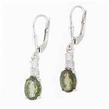 Orecchini in argento con moldaviti e zirconi cubici ER03