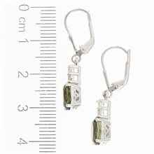 Orecchini in argento con moldaviti e zirconi cubici ER03