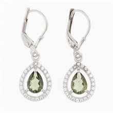 Orecchini in argento con moldaviti e zirconi ER04