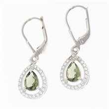 Orecchini in argento con moldaviti e zirconi ER04