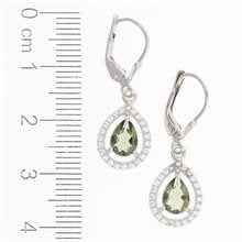 Orecchini in argento con moldaviti e zirconi ER04