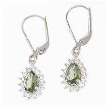 Orecchini in argento con moldaviti e zirconi ER05