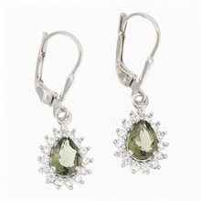 Orecchini in argento con moldaviti e zirconi ER05