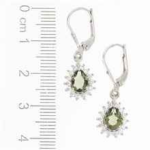 Orecchini in argento con moldaviti e zirconi ER05