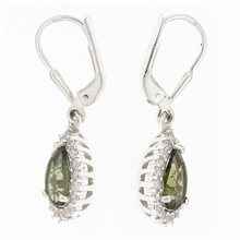 Orecchini in argento con moldaviti e zirconi ER06