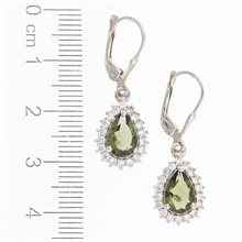 Orecchini in argento con moldaviti e zirconi ER06