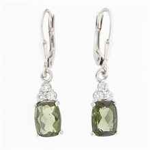 Orecchini in argento con moldaviti e zirconi ER09