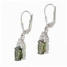 Orecchini in argento con moldaviti e zirconi ER09