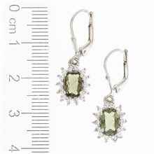 Orecchini in argento con moldaviti e zirconi ER11