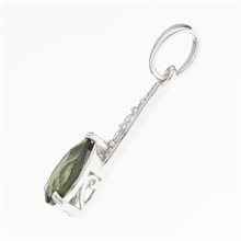 Silver pendant with moldavite and cubic zirconia P04
