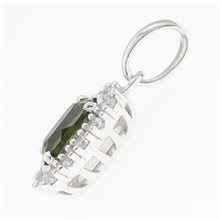 Ciondolo in argento con moldavite e zirconi P08