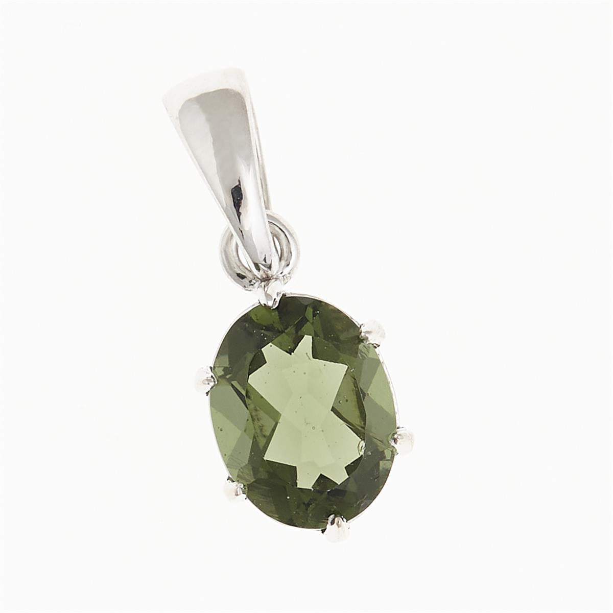 Silver pendant with moldavite 32