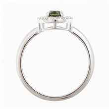 Anello in argento con moldavite e zirconi R01