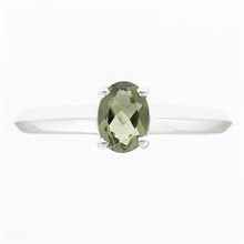 Silver ring with moldavite R02