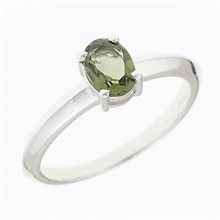 Silver ring with moldavite R02