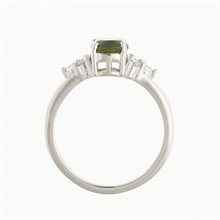 Anello in argento con moldavite e zirconi R029