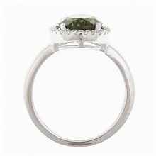 Silver ring with moldavite and zirconia R06