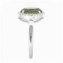 Silver ring with moldavite and zirconia R06