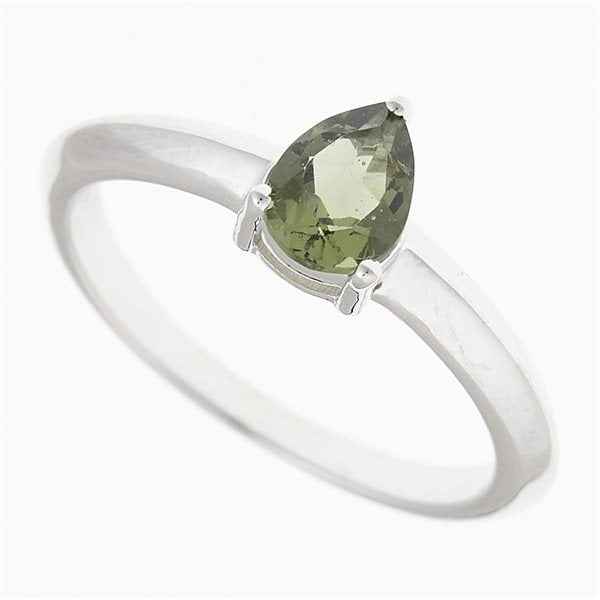 Anello Argento con moldavite R10