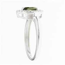 Anello Argento con moldavite e zirconi R08