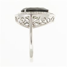 Silver ring mit moldavite and zircons 1