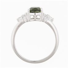Silver ring mit moldavite and zircons R10
