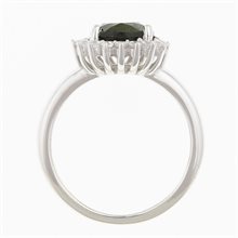 Silver ring mit moldavite and zircons R11