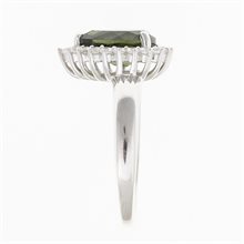 Silver ring mit moldavite and zircons R11